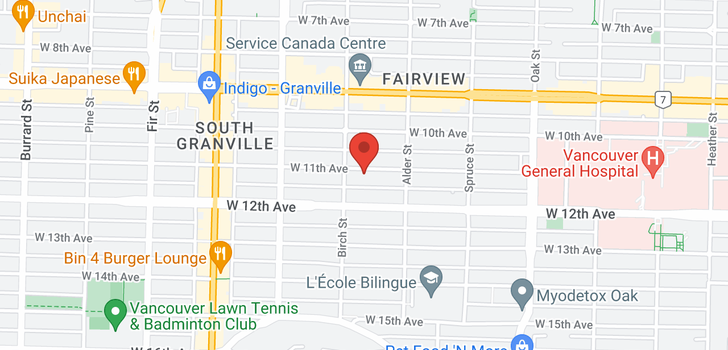 map of 203 1265 W 11TH AVENUE